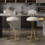 2Pcs Kitchen Island Stools, Creamy White Velvet, Golden Metal Frame, 220Lbs Max Weight, Construction Counter Load, Scratch For Home