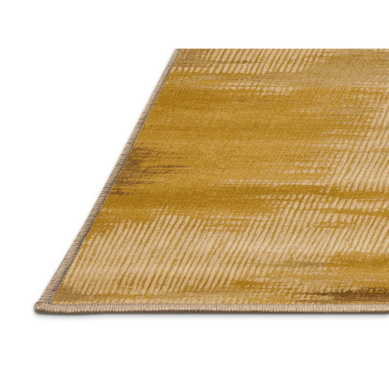 Machine Washable Abstract Brown Area Rug, Rectangle 7' x 9'