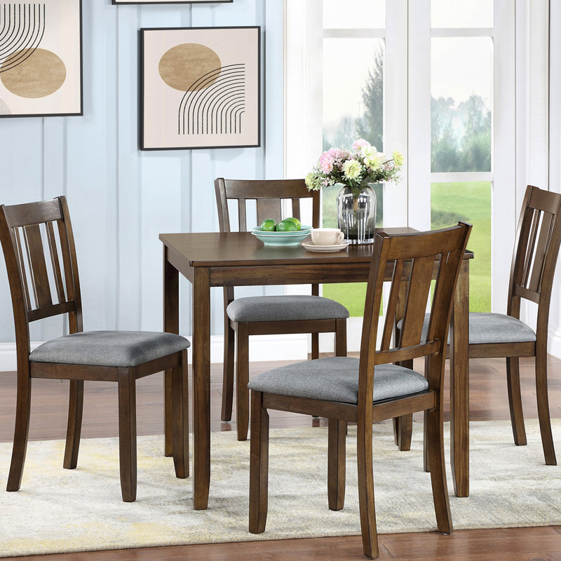 Table carrée en noyer pour salle à manger, 4 places, noyer en bois robuste et attrayant, simple mais élégant