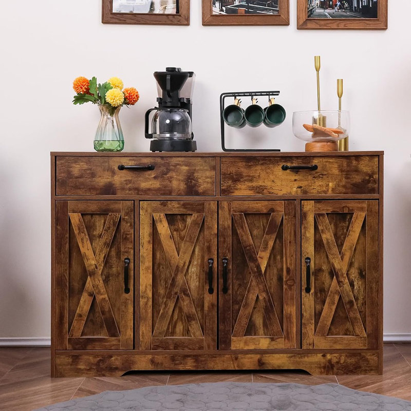 Sideboard With Drawers & Doors – Brown