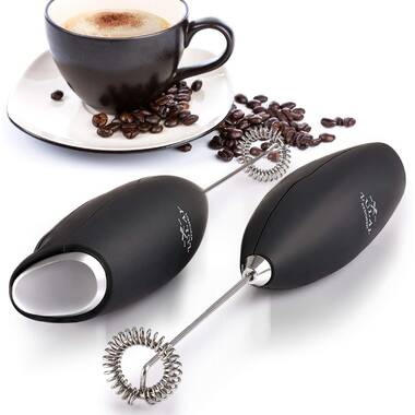Bonjour Coffee Hand-Held Battery-Operated Mini Beverage Whisk/Milk Frother,  Small, Silver