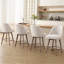 65CM Seat Height Modern Mid-Century Swivel Bar Stool with Backs and Wood Legs-1890048215