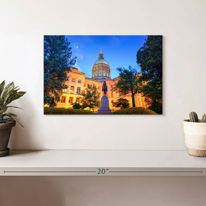 Glowing Georgia State Capitol, 8" H x 12" W