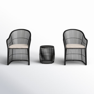 Lustig 3 Piece Rattan Seating Group with Cushions