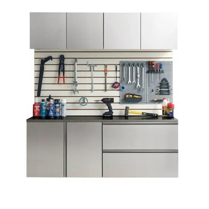 Armoires utilitaires de garage murales, tiroirs et portes Osy, 5 pièces, gris