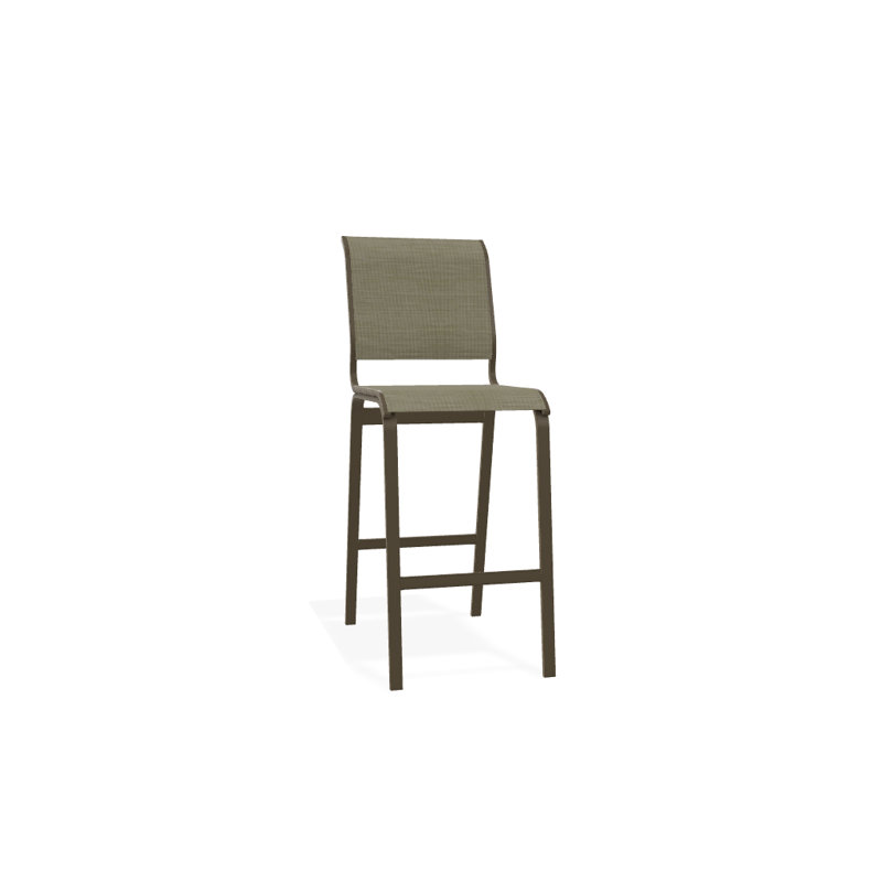 Tabouret de bar 29,5 po Holna, Bristol taupe Sunbrella®, Bois de plage texturé