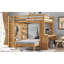 Lit superposé avec lit inférieur démontable et bureau, structure de lits superposés en bois massif avec tablettes intégrées et garde-robe, peut être converti en lit mezzanine-236326230
