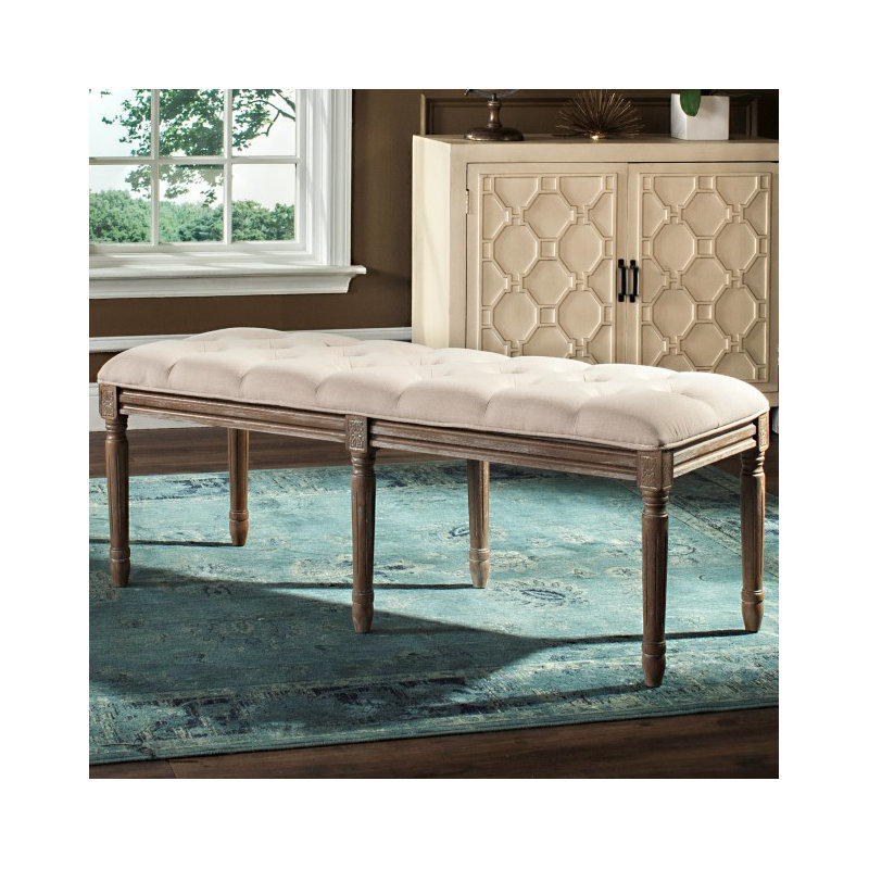 Banc rembourré Moneta, Lin beige