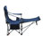 Portable Dark Blue Folding Camping Chair, Adjustable Reclining With Three Levels, Side Pockets, Cup Holder, Carry Bag, Comfortable Seating For Hiking And Barbecues Outdoor Reclining, Steel Frame,