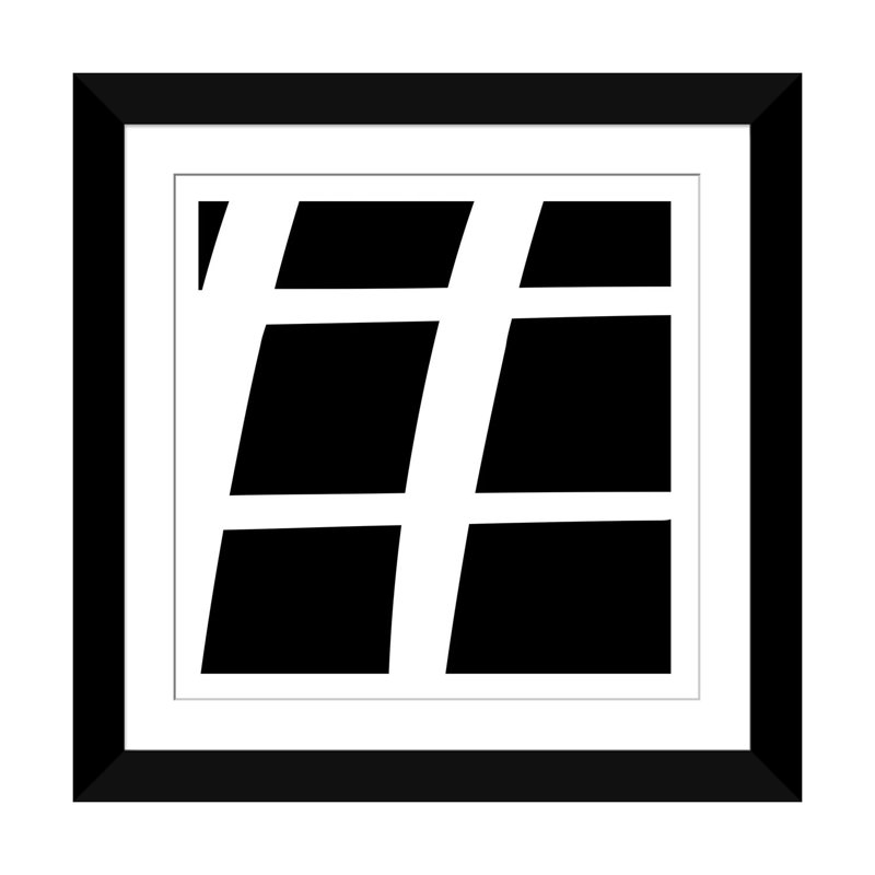 " Sharp " by 5by5collective, 24" H x 24" W x 1" D, Black Framed Fine Art Paper, White