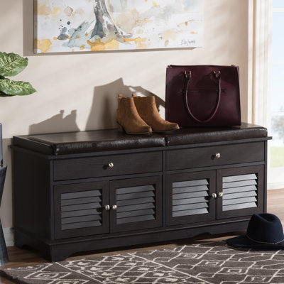 Faux Leather Upholstered Storage Bench