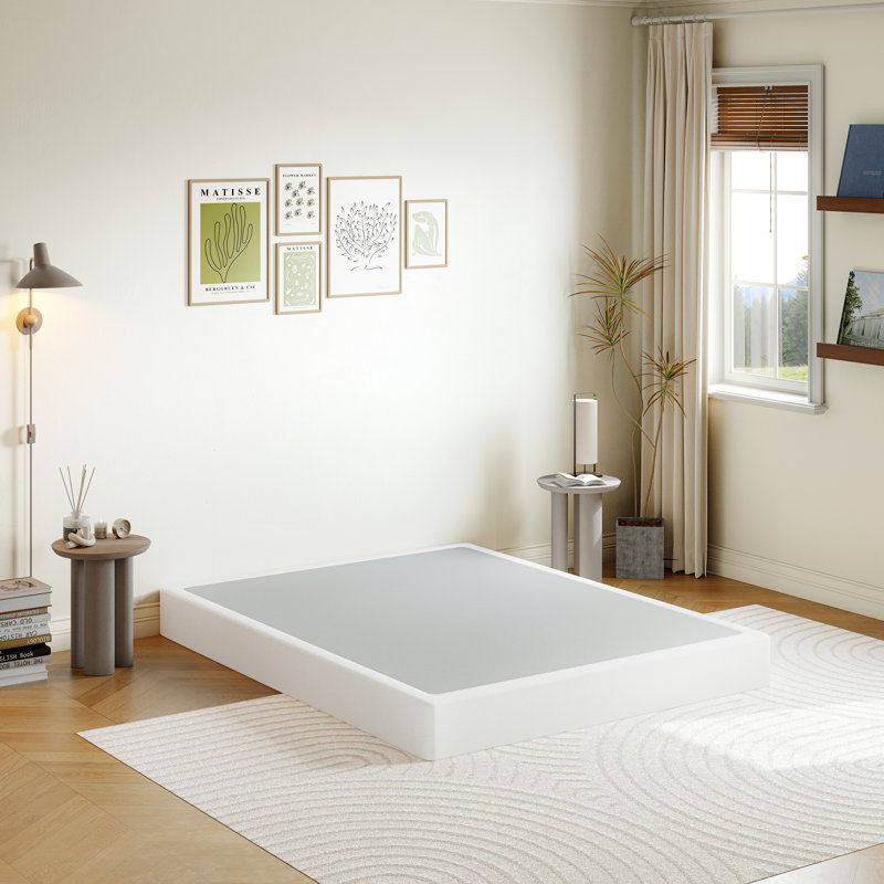 6-inch Reinforced Metal Mattress Foundation, Spring Box, Noise-Reducing  Anti-Slip Design, Removable Fabric Cover, Tool-Free Assembly