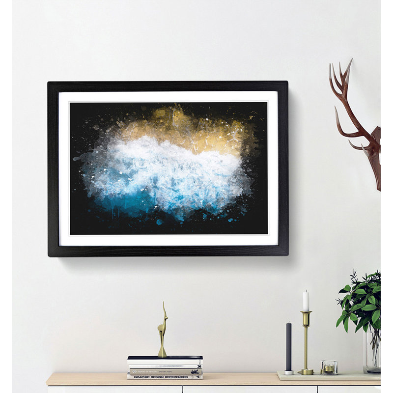 Palm Tree Beach in Florida - Picture Frame Graphic Art Print, 33cm H x 45cm W x 2cm D, Black Framed