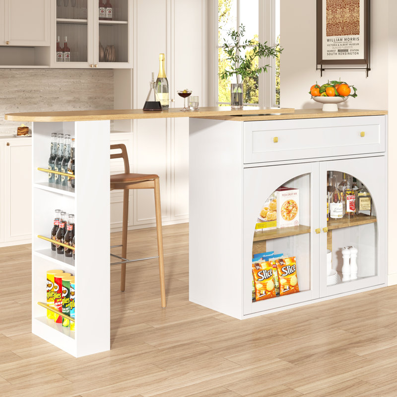 204.00cm Home Bar, White