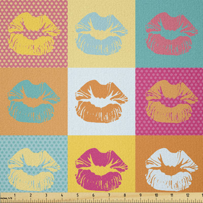 Courtney-Leigh Woman Lips Fashion Kiss Love Multi-Purpose Fabric