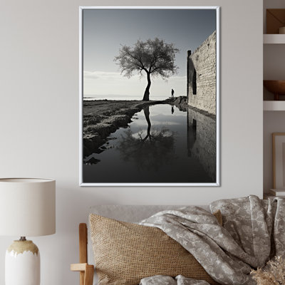 " Tree Near House Mimalism Scenery "