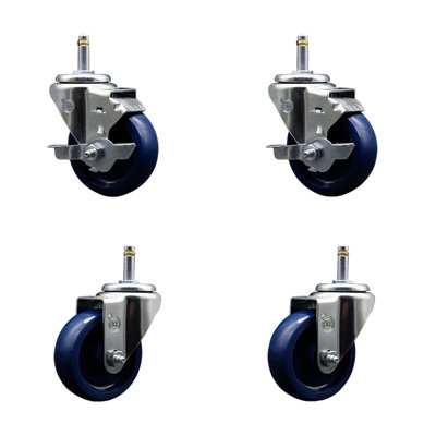 Swivel Grip Ring Stem Caster Set 2 Brakes