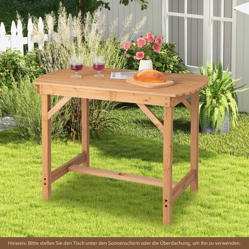 Maryln Rectangular Wood Outdoor Dining Table With Umbrella Hole , 100cm cm W 60cm cm D