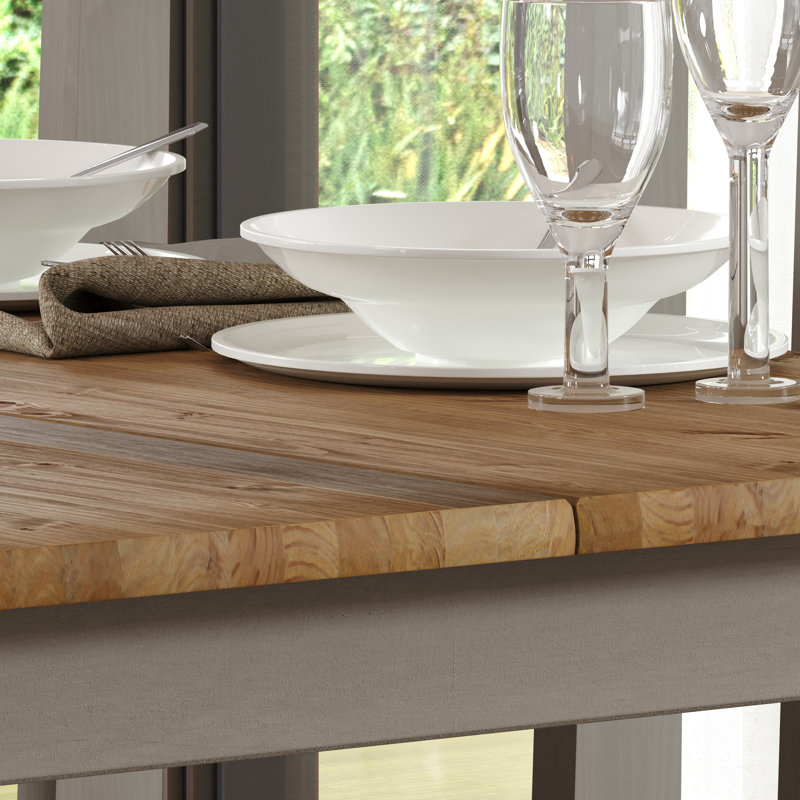 Shrewsbury 2 Person table and chairs SET, solid pine, grey and antique wax finish with plank design table top