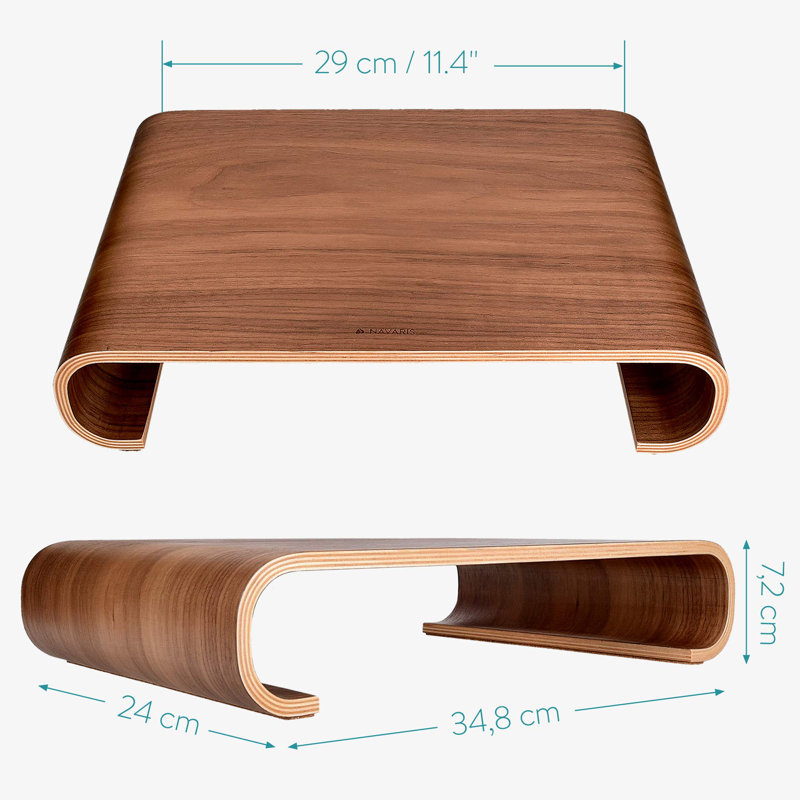 Wood Monitor Stand Riser - Computer Desk Organizer Desktop Dock Wooden Mount Display For PC TV Screen Notebook Laptop