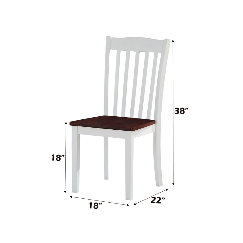2 chaises avec finition blanche et noyer - Une salle à manger classique et élégante avec des dossiers attrayants. 2 chaises d'appoint pour un look épuré et chaleureux.