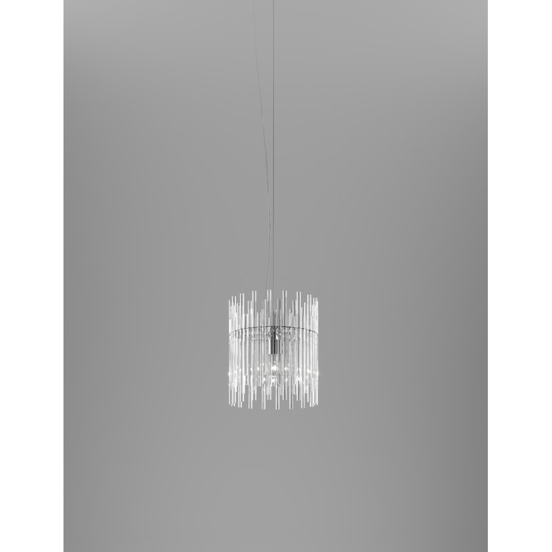 Diadema Suspension Bm Crystal Matt Bronze 2 E26 Ul, 3000 Kelvins, 93" H x 12" W x 12" D, Glossy Chrome