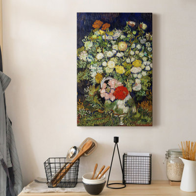 Bouquet de fleurs dans un vase - reproduction sur toile tendue