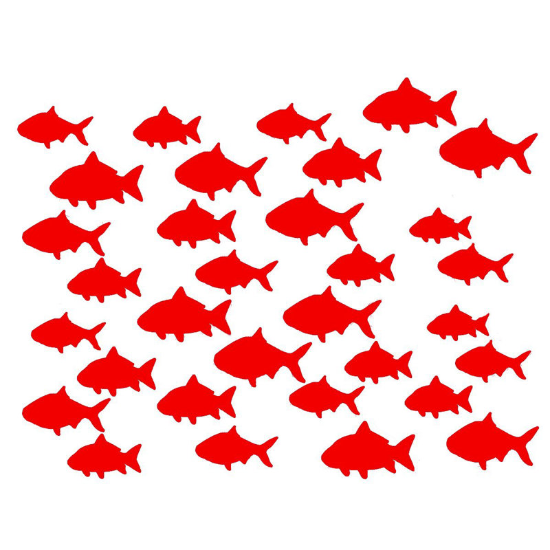 Décalcomanie murale poisson Hunsberger, Rouge
