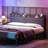 Upholstered Headboard with Charging Station and Open Storage-983392699
