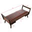 Banc de 52 pouces avec pieds en bois de noyer, style Mid-Century, rembourré en PU pour la conception de bout de lit brun, chambre en tissu doux