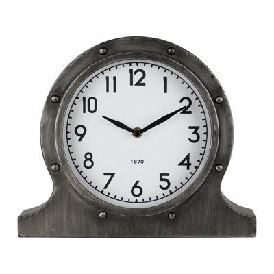 Rustic Nautical Porthole Inspired Analog Metal Quartz Movement / Crystal Tabletop Clock