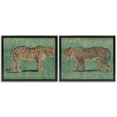 Ensemble de 2 toiles flottantes encadrées Jaguar