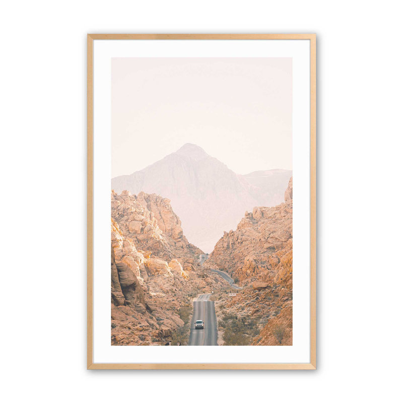 Impression de canyons ensoleillés, Érable brut encadré, H 17 po x l 13 po x P 1,25 po