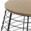Table basse en fil de fer noir mat ClickDecor Lydia, mobilier d'appoint de style campagnard rond moderne, plateau de table en bois vieilli, entièrement assemblé