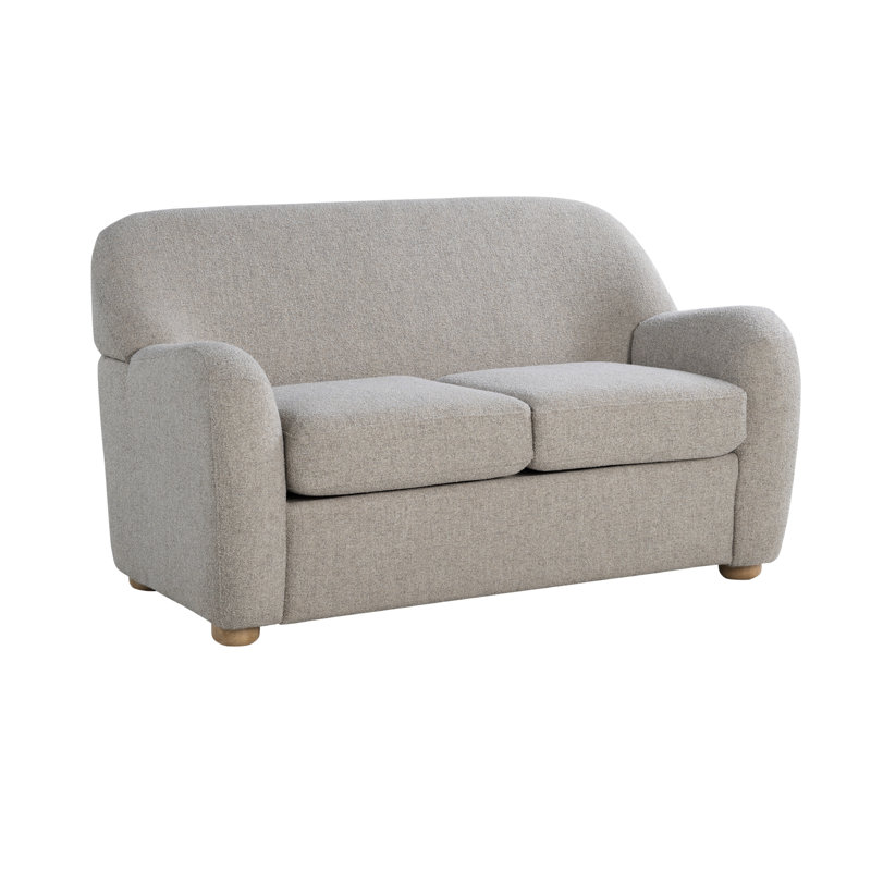 Emily 57.1" Modern Boucle Upholstered Loveseat, Pebble