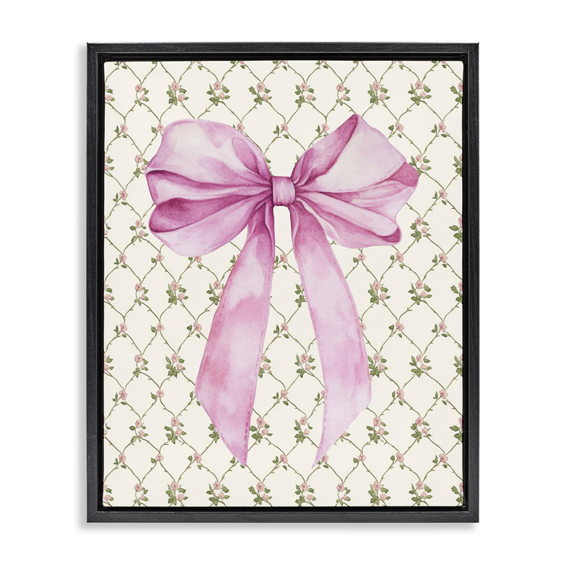 Arc-en-ciel rose sur un cadre flottant à motif de courtepointe rose, design par Petal Prints Design, H 31 po x l 25 po