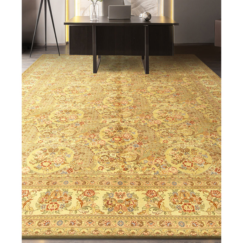 Tapis rectangulaire en laine noué à la main