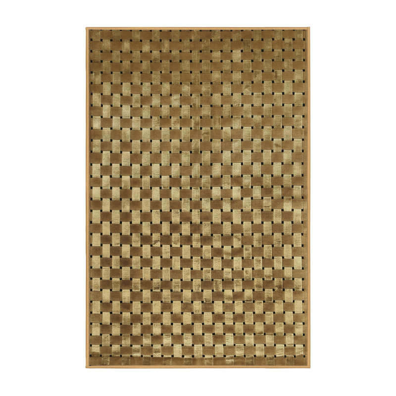 Tapis de zone d’olive contemporaine Wingil, Rectangle 5 pi x 7 pi