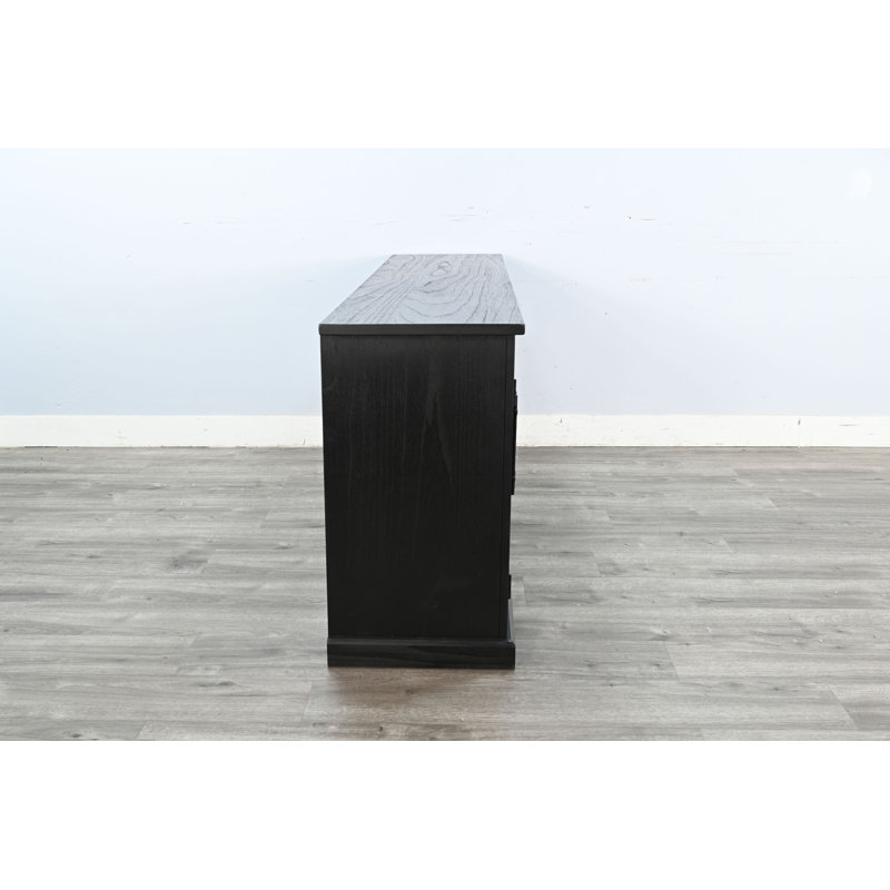  Elena Modern Black Wood Display Cabinet with Arched Glass Doors, Black