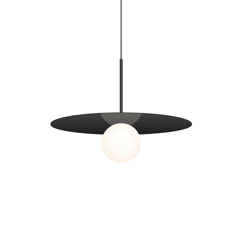 Bola Disc Pendant, 14" H x 18" W x 18" D, Black