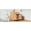 Meuble-lavabo de 30 po avec lavabo en résine, meuble-lavabo à cadre en bois massif avec tablette réglable, organisateurs de porte d'armoire, grain de bois naturel