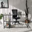 Modern Industrial Study Desk, Black, 51.2 x 29.5 x 23.6 inches | 100% Tempered Glass Top (0.16 inches Thick) & 100% Metal Frame | Wall-Mountable with Numerous Shelves | Stylish & Functional for Home Office or Study Spaces-1367928989