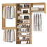 Système de garde-robe modulaire, design polyvalent et personnalisable pour un rangement et une organisation efficaces, en bois