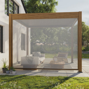 Outdoor Shade Pull Down Privacy Screen for Pergola Accessories ,UV Resistant Guard