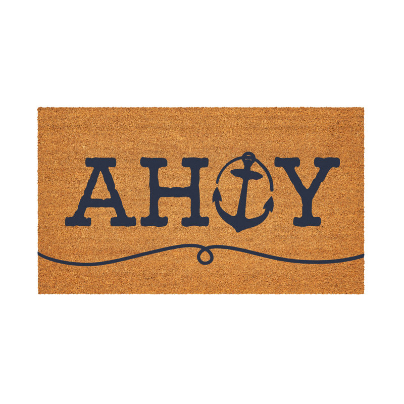 Coastal Coir Mat Ahoy Anchor 28x16"