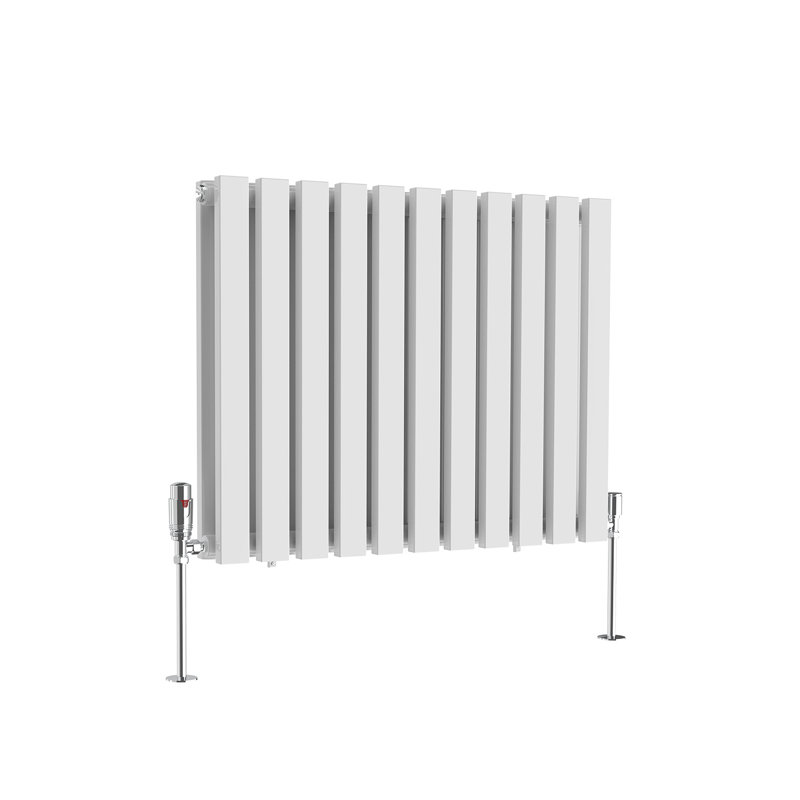 Ipolitas Double Panel D Shape Horizontal Designer Radiator, White, 60cm H x 76cm W