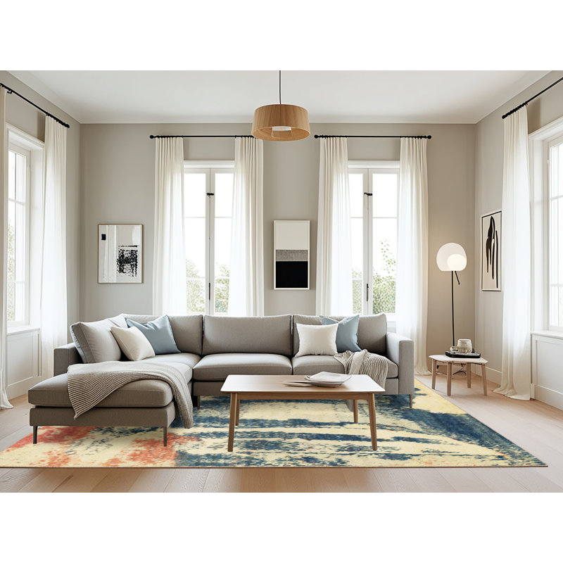 Tapis abstrait moderne 2549, Rectangle 8 pi x 10 pi