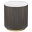 Ensemble de 3 tables basses et d'appoint rondes Jiya, dessus en marbre blanc, gris anthracite