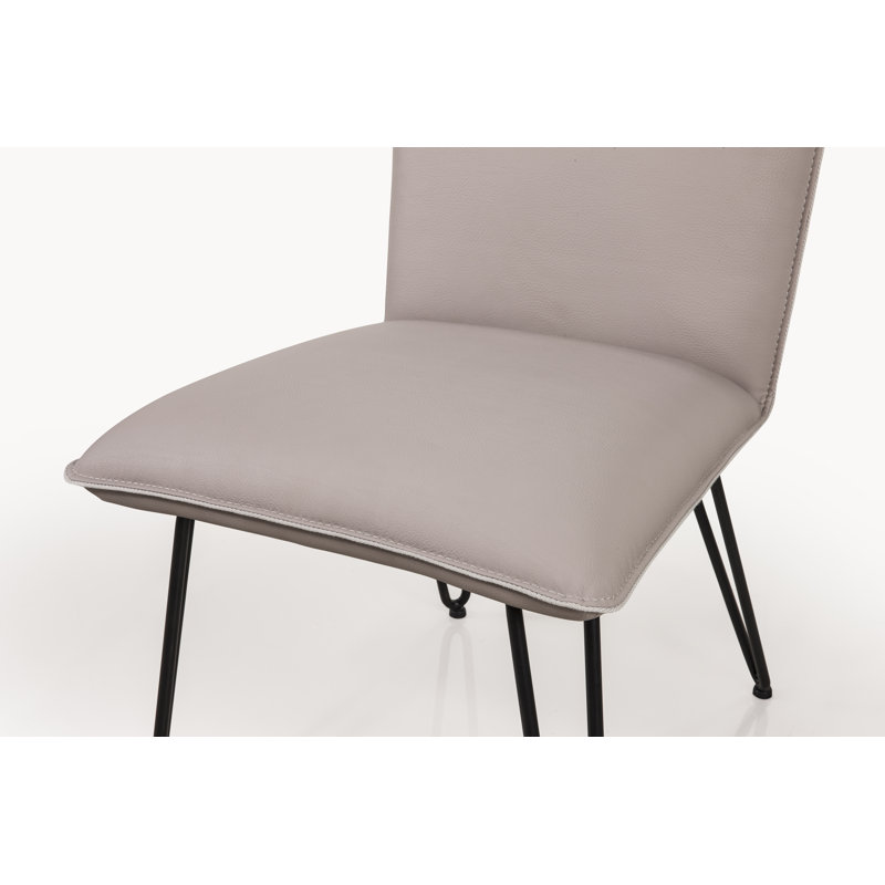 Vangorder 19'' H Upholstered Metal Side Chair, Taupe