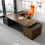 Nouvelle table de bureau 94,49 po de style chinois en L brun-130160101